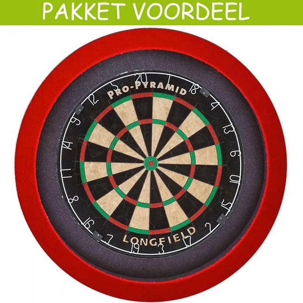 Dartbord Verlichting Voordeelpakket Basic + Pro Pyramid + Dartbordverlichting Basic(Rood)